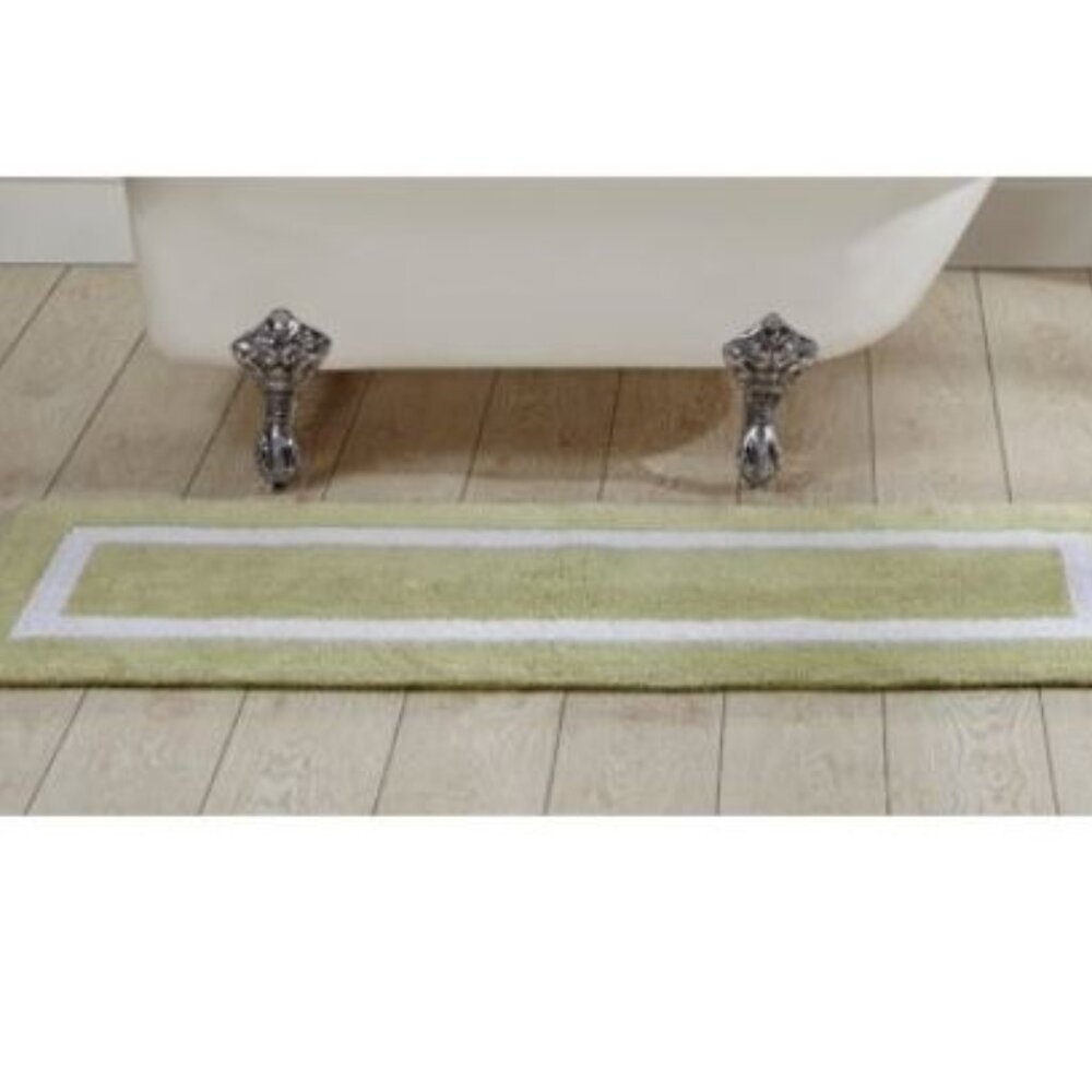 Hotel Collection 100% Cotton 20' X 60' Runner Bath Rug in Sage & White